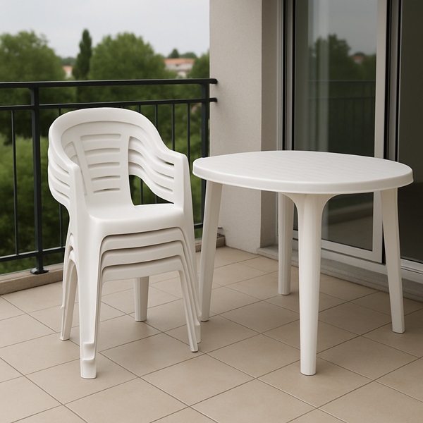 Chaises empil&eacute;es plastiques